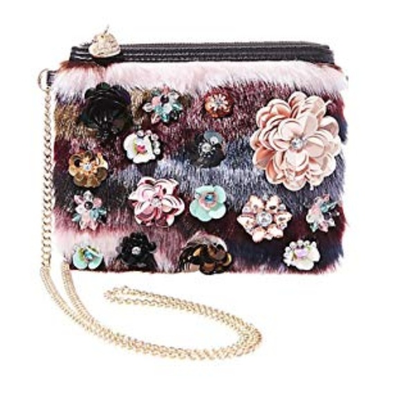 Betsey Johnson Handbags - Betsey Johnson Faux Fur Embellished Crossbody